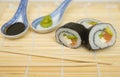 Sushi and soya sauce, wassabi Royalty Free Stock Photo