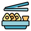 Sushi stand icon vector flat