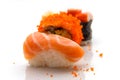 Sushi on sticky rice place Royalty Free Stock Photo