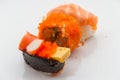 Sushi on sticky rice place Royalty Free Stock Photo