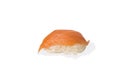 Sushi syake with orange slice of salmon isolated on white