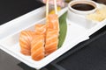 Sushi is on the table. Japanese delicious cuisine