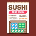 Sushi Take Away Creative Promotion Poster Vector