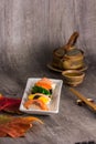 Sushi and tea drinking set Royalty Free Stock Photo