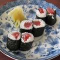 Sushi, tekka maki, tuna row Royalty Free Stock Photo