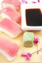 Sushi topped with raw Tuna Royalty Free Stock Photo