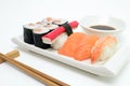 Sushi tray detail Royalty Free Stock Photo