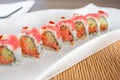 Sushi tuna roll plate Royalty Free Stock Photo