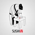 Sushi vector template logo, icon, symbol Royalty Free Stock Photo