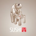 Sushi vector template logo, icon, symbol Royalty Free Stock Photo