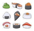 Sushi and wasabi. Japanese food