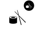 Sushi - white vector icon Royalty Free Stock Photo