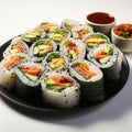 sushi on withe background, AI Generative