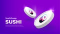 SushiSwap SUSHI banner. SUSHI coin cryptocurrency concept banner background.