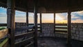 Susiec, Poland - August 18, 2024: The interior of the observation tower. Beautiful sunset. Roztocze, Poland Royalty Free Stock Photo