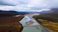 Susitna River bridge and the Denali Highway in Alaska Royalty Free Stock Photo