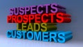 Suspects prospects leads customers on blue