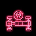 suspencion repair neon glow icon illustration
