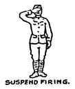 Suspend Firing, vintage illustration