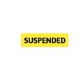 SUSPEND YELLOW STAMP ON WHITE BACKGROUND