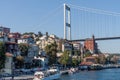 Suspended bridge on the Bosphorus Royalty Free Stock Photo