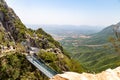 Suspended bridge and Sanhuang Basilica on the top of Songshan Mountain, Dengfeng, China