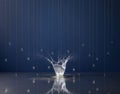Suspended Data Wave Splash on Reflective Surface Royalty Free Stock Photo