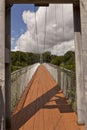 Suspended footbridge