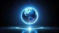 Suspended globe a futuristic representation of global connectivity and interdependence shown through illuminated orb. Generative Royalty Free Stock Photo