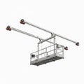 Suspended Gondola Platform with Overhead Rail System on White Background aerial transport Royalty Free Stock Photo