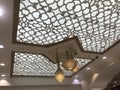 Suspended Gypsum false ceiling design with beautiful chandelier