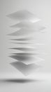 Suspended Layers of Paper Create a Minimalist Abstract Composition with Depth and Texture in a Softly Lit Environment Royalty Free Stock Photo