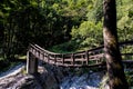 Suspended wooden bridge, Ratus Gorge, Italy