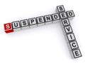Suspended service word blocks Royalty Free Stock Photo