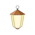 Suspended street lamp. Easy to edit and change color. Isolated vector. Illustration on white background Royalty Free Stock Photo