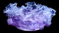 Ethereal cloud of blue and purple smoke on a black canvas. Transparent background. AI generated