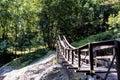 Suspended wooden bridge, Orrido di Ratus, Italy