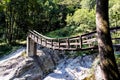 Suspended wooden bridge, Ratus Gorge, Italy