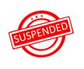 Suspended word written on red rubber stamp Royalty Free Stock Photo