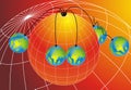 Suspended World Globes Royalty Free Stock Photo