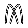 suspenders hipster retro line icon vector illustration