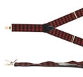 Suspenders red fabric straps isolated Royalty Free Stock Photo