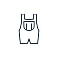 suspenders vector icon isolated on white background. Outline, thin line suspenders icon for website design and mobile, app