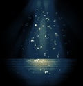 Suspense or drama background glitter and dust bokeh lights shine Royalty Free Stock Photo
