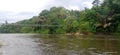suspension bridge across the Batang Sangir river Royalty Free Stock Photo