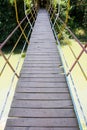 Suspension bridge across a river