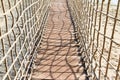 Suspension bridge across the water on the island of Sentosa Royalty Free Stock Photo