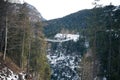 Suspension bridge  in the Alps in Germany Royalty Free Stock Photo