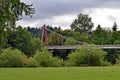 Suspension Bridge at Alton Baker Park Royalty Free Stock Photo