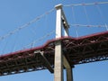 red Suspension Bridge of Aquitaine in Bordeaux France